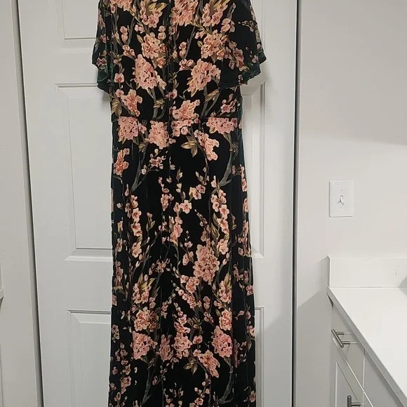 Modcloth Pink and Green Ruffled Tiered Maxi Dress - Picture 4 of 5